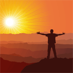 今日から始めよう!:山頂から太陽を見る