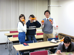 人間塾・ヤングセミナー2015：みかんを沢山頂きました