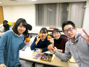 人間塾2016年度ヤングセミナー:美味しい柿を頂きました